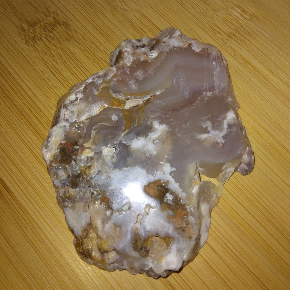 Flower agate crystal slab